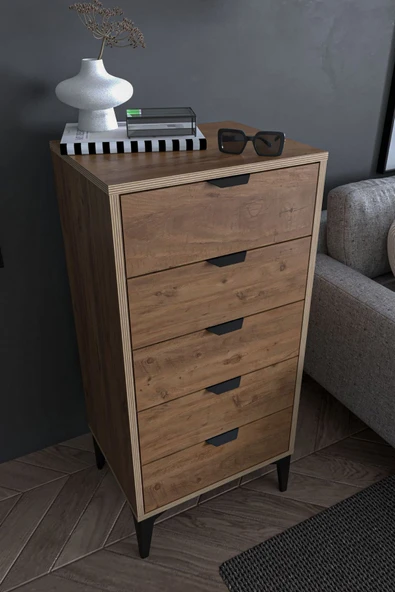 SARMOBİ Arden 5 Çekmeceli Şifonyer , Çamaşırlık - Resim 4