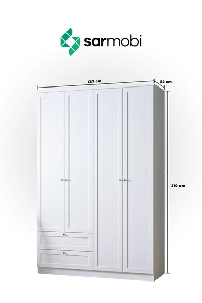 SARMOBİ Terra 4 Kapaklı 2 Çekmeceli Dolap - Resim 8