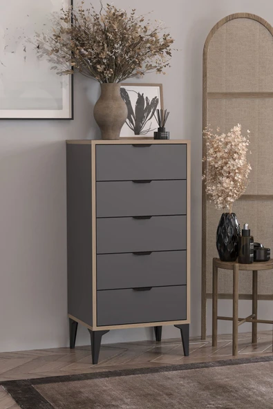 SARMOBİ Arden 5 Çekmeceli Şifonyer , Çamaşırlık - Resim 3