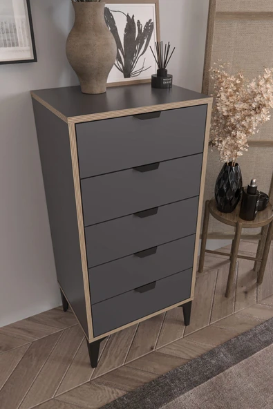 SARMOBİ Arden 5 Çekmeceli Şifonyer , Çamaşırlık - Resim 2