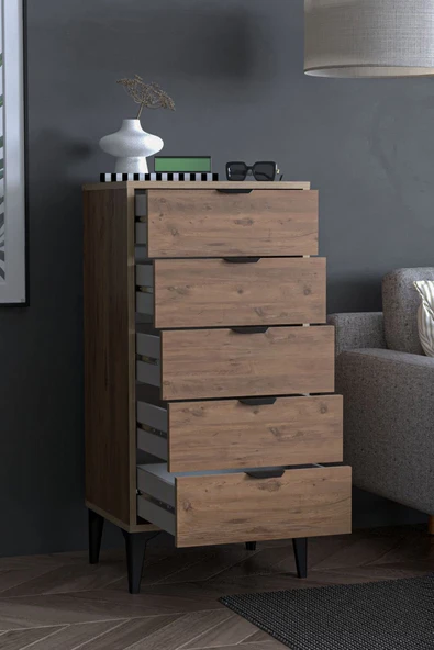 SARMOBİ Arden 5 Çekmeceli Şifonyer , Çamaşırlık - Resim 6