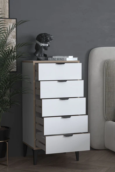 SARMOBİ Arden 5 Çekmeceli Şifonyer , Çamaşırlık - Resim 5