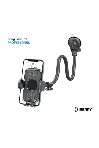 İBERRY LONG PAW T2 VANTUZLU ARAÇ İÇİ TELEFON TUTUCU - 3