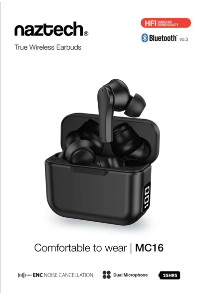 MC16 NAZTECH BEYAZ BLUETOOTH KULAKLIK