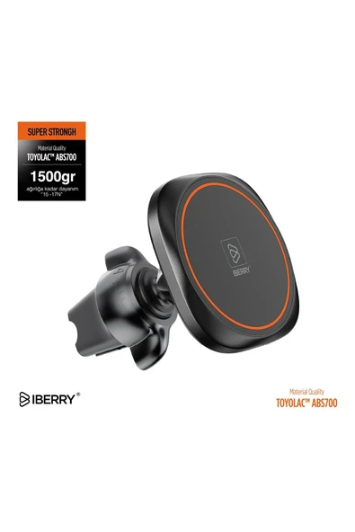 İBERRY MAGNA2 KIRMIZI KLİPSLİ MANYETİK ARAÇ İÇİ TELEFON TUTUCU