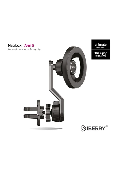 İBERRY MAGLOCK ARM 5 KLİPSLİ MAGSAFE ARAÇ İÇİ TELEFON TUTUCU