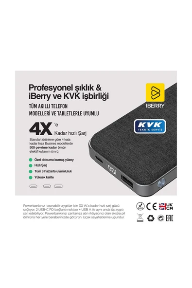 IBERRY İ20XL 20.000 mAh PD 20W TAŞINABİLİR ŞARJ ALETİ POWERBANK - 4