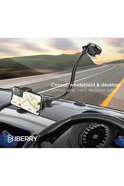 İBERRY LONG PAW T2 VANTUZLU ARAÇ İÇİ TELEFON TUTUCU - 4
