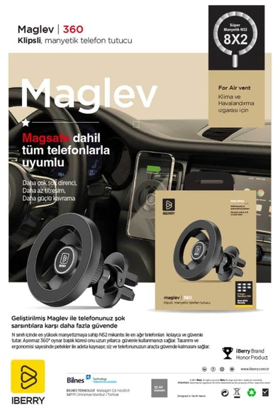 IBERRY MAGLEV MG360 KLİPSLİ MANYETİK ARAÇ İÇİ TELEFON TUTUCU - 7