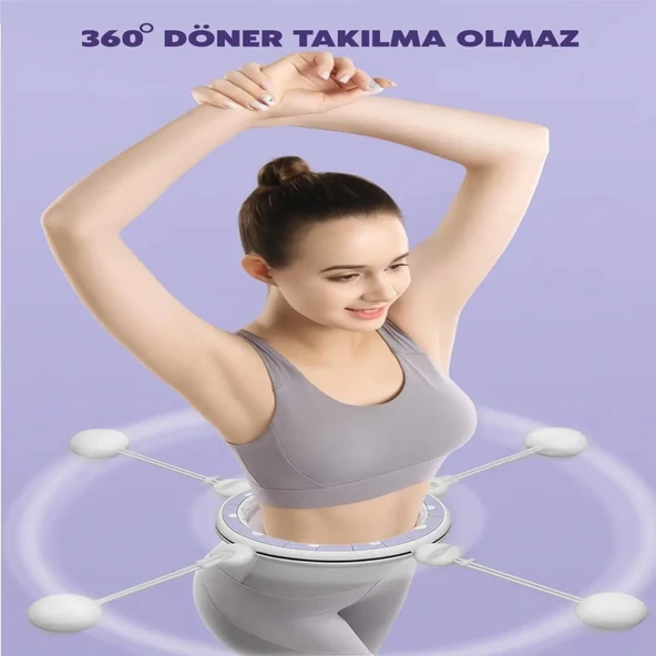 Smart LCD Ekranlı Masajlı Hulahop Ayarlanabilir Ağırlıklı Egzersiz Çemberi - 9