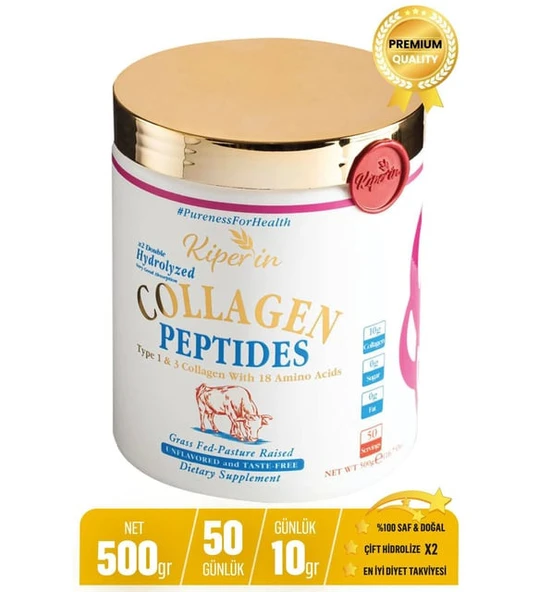 Kiperin Collagen Toz Kolajen Peptitleri İçeren Diyet Takviyesi 500 gr - 1