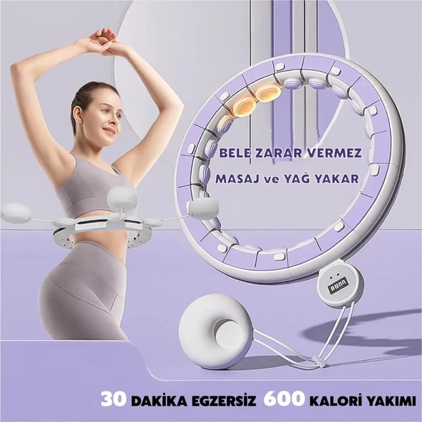 Smart LCD Ekranlı Masajlı Hulahop Ayarlanabilir Ağırlıklı Egzersiz Çemberi - 4