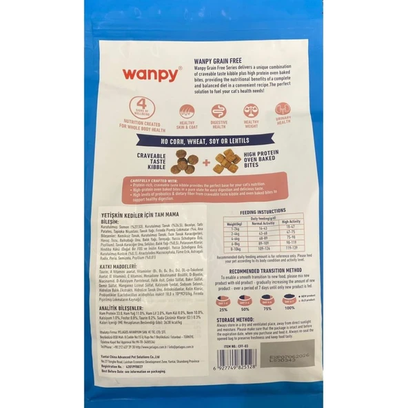 Wanpy Tahılsız Somonlu Yetişkin Kedi Maması 1,5 kg - 3