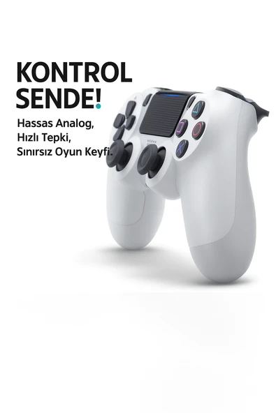 Yeni Nesil PS4 Kolu  Kablosuz, Şarj Edilebilir, Ergonomik  Titremeli  Dayanıklı Oyun Dostu - 4