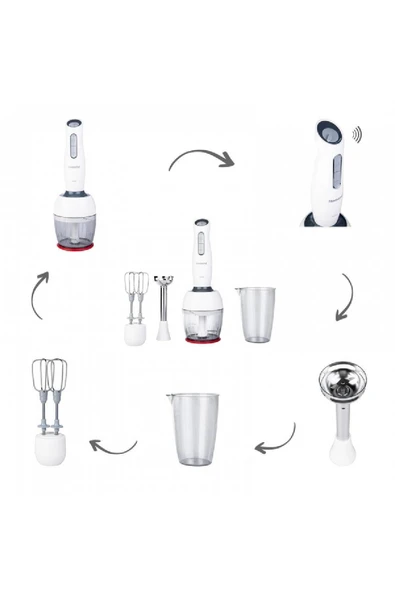 Homend Handmaid 1904h Bulut Kremi Blender Set - Resim 7