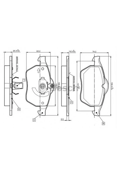 Bosch Fren Balatası Ön Opel Vectra B(95-96-97-98-99-) - Resim 2