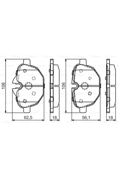 Bosch Fren Balatası Arka [ Bmw 5 Serısı (f10) ] Uyumlu ürün görseli