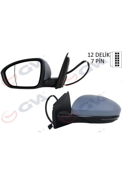 GVA Dış Dikiz Aynası Sol Megane Iv 15 Elektrikli Isıtmalı Sinyalli Astarlı Asferik Vm-6142ehpal - Resim 2