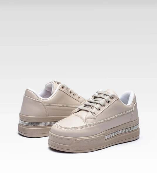 Kadın Spor Ayakkabı Bej Renk - 11