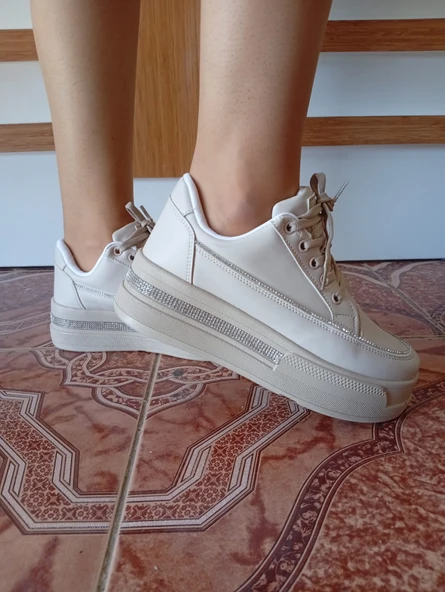 Kadın Spor Ayakkabı Bej Renk - 7