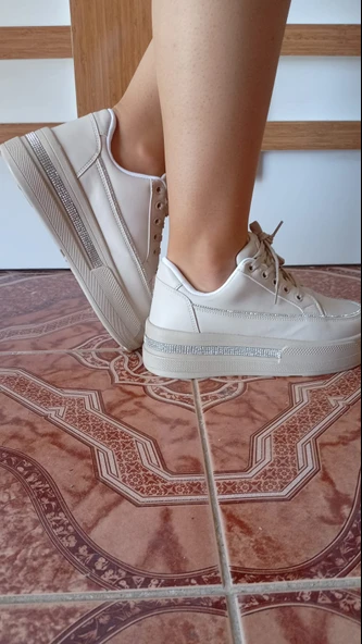 Kadın Spor Ayakkabı Bej Renk - 14