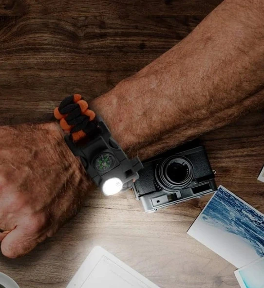 Survival Bileklik - SOS Ledli Multi Fonksiyonlu Hayatta Kalma Bilekliği - Resim 17