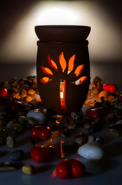 Hayat Ağacı El Yapımı Çömlek Buhurdanlık Tütsülük - 7