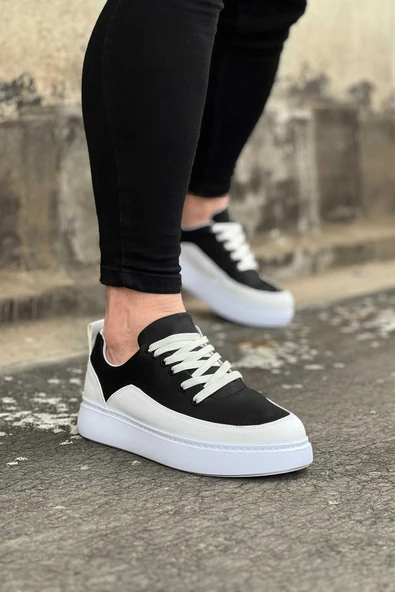 Beyaz Siyah Ortopedik Taban Erkek Casual Ayakkabı - 14