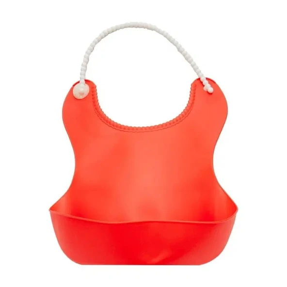 Pelikan Silikon Önlüğü / Silikon Hazneli Bebek Önlüğü - Kırmızı ürün görseli 1