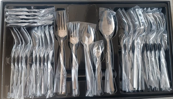 Pırlanta 30 Parça 6 Kişilik Çatal Kaşık Takımı 30 Parça Kutulu Hediyelik Çeyizlik Takım - Resim 3