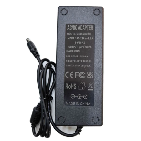 56v 2A Adaptör 5.5*2.5 mm standart uçlu adaptör AC-DC 56V 2A adaptör - Resim 3
