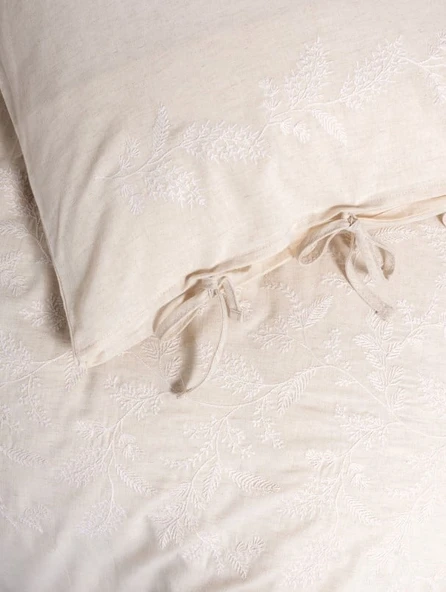 Cotton Keten Çift Kişilik Nev Takımı Kivora - Resim 3