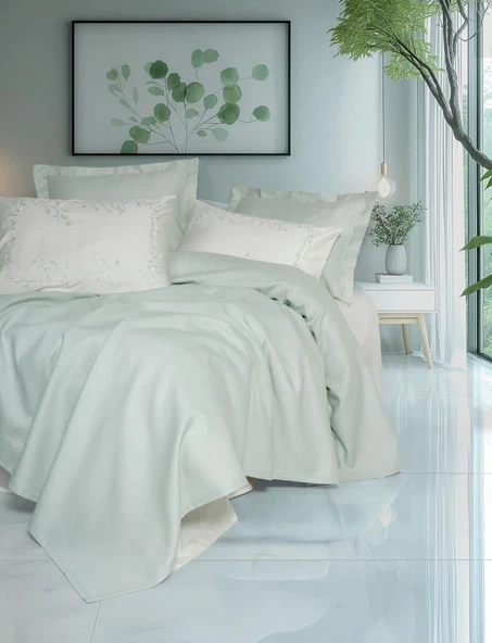 Serenity Bambu Çift Kişilik Pike Takımı Brisa Mint ürün görseli 1