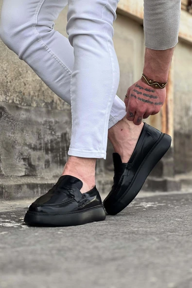 Kömür Rugan Erkek Casual Ayakkabı - Resim 3