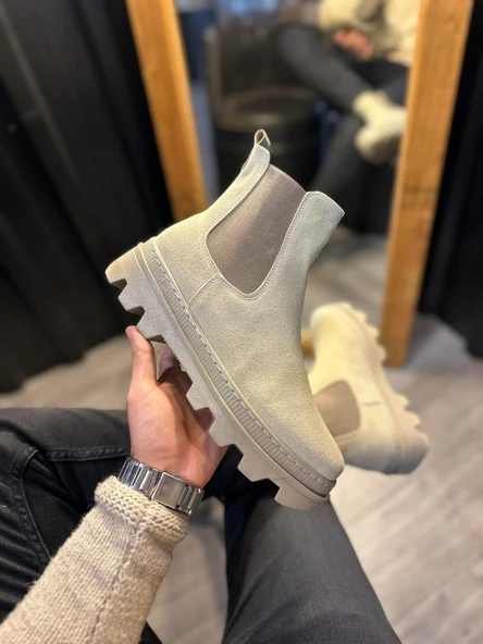 Yüksek Taban Chelsea Bot Vizon Süet