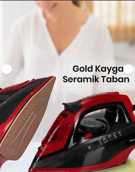 Airjet 2400 Watt Seramik Tabanlı Geniş Su Tanklı 170 gr Etkili Şok Buharlı Ütü - Resim 2