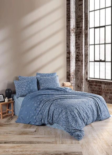 Ranforce Çift Kişilik Nev Takımı Narin Lacivert ürün görseli 1