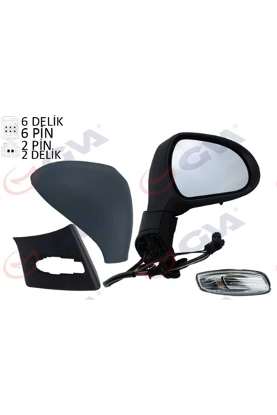 GVA DIŞ DİKİZ AYNASI SAĞ 308 07 ELEKTRİKLİ ISITMALI SİNYALLİ ASTARLI KONVENKS VM-6308EHPL GNZRZ ürün görseli