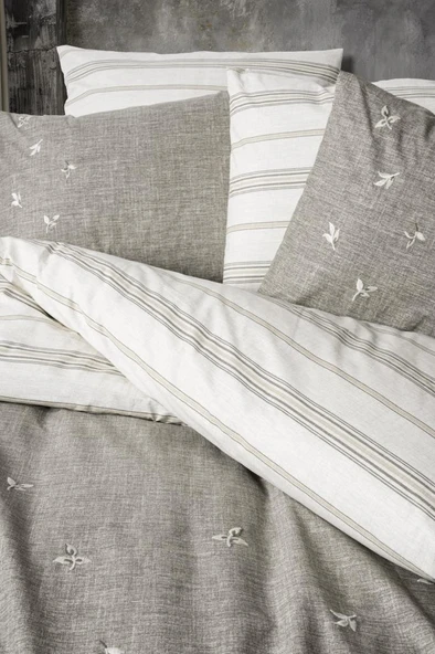 Klein Nakışlı Çift Kişilik Nev Takımı Moke Kahve - 2