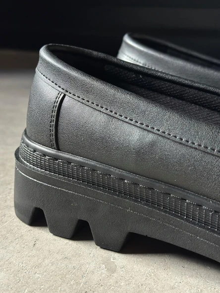 Yüksek Taban Klasik Ayakkabı Siyah (Siyah Taban) - 6