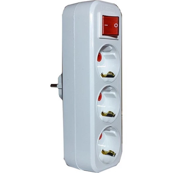 Mutlusan 3'lü Anahtarlı Düz Tip Topraklı Fiş Priz - 2