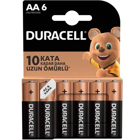 Duracell Basic İnce AA Kalem Pil 6'lı ürün görseli