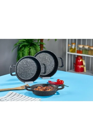 Taç Triton 3'lü Sahan Seti Siyah - 3