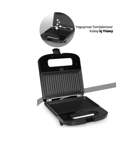 Fast 750 Watt Isınmaya Dayanıklı Mini Tost ve Izgara Makinesi - Resim 2