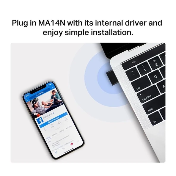 MERCUSYS MA14N AX300 WIFI6 Nano Kablosuz USB Adaptör - Resim 6