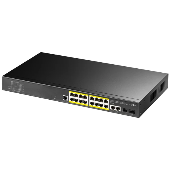 CUDY 16port GS2018PS2-200W 2X-SFP Full PoE 200w Yönetilebilir Switch ürün görseli