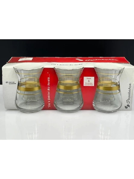 Paşabahçe 42451 Altın Bant İrem Çay bardağı 132 cc 6'lı ürün görseli 1