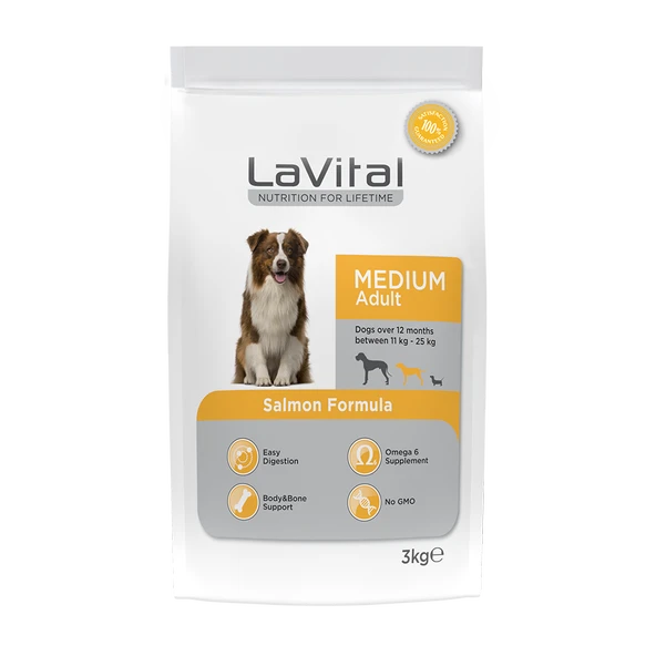 La Vital Somonlu Medium Yetişkin Köpek Maması 3 Kg - Resim 2