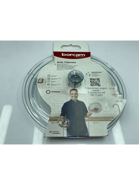 Paşabahçe 590280 Arda Türkmen Borcam Kapağı 24-26-28 cm - 1