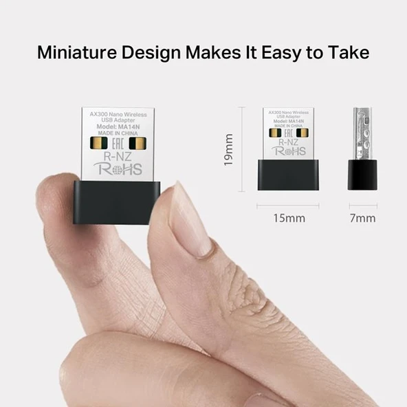 MERCUSYS MA14N AX300 WIFI6 Nano Kablosuz USB Adaptör - Resim 4